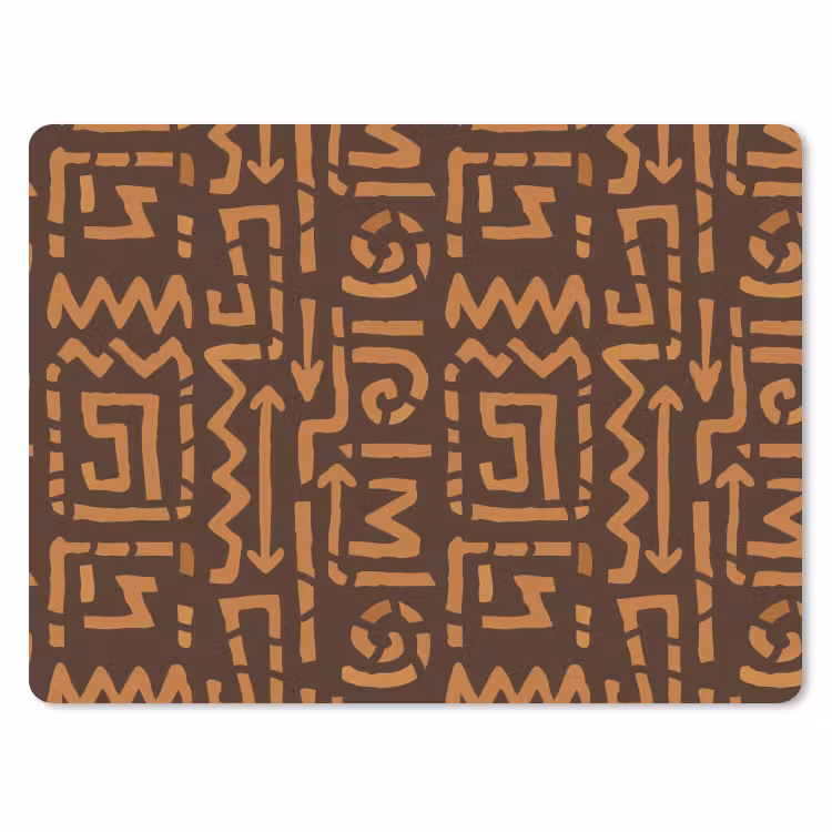 Muismat - Chocoladebruin - Etnisch - Tribaal - Symbolen — 1
