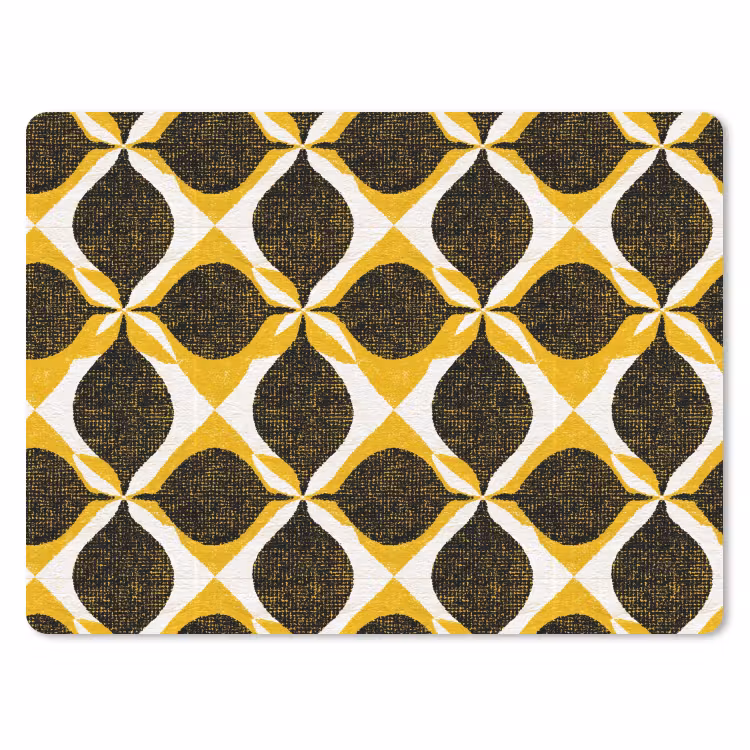 Muismat - Geel - Zwart - Geometrisch - Retro - Textuur — 1