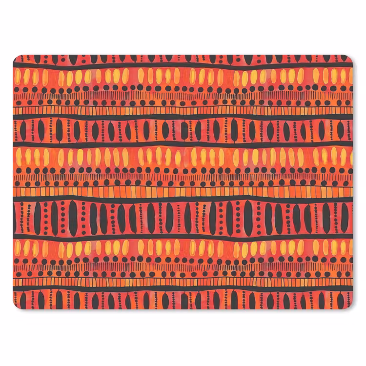 Muismat - Rood - Oranje - Etnisch - Expressief - Patroon — 1