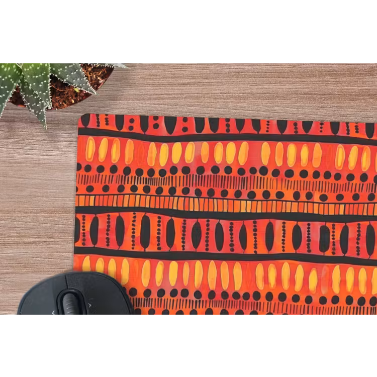 Muismat - Rood - Oranje - Etnisch - Expressief - Patroon — 4