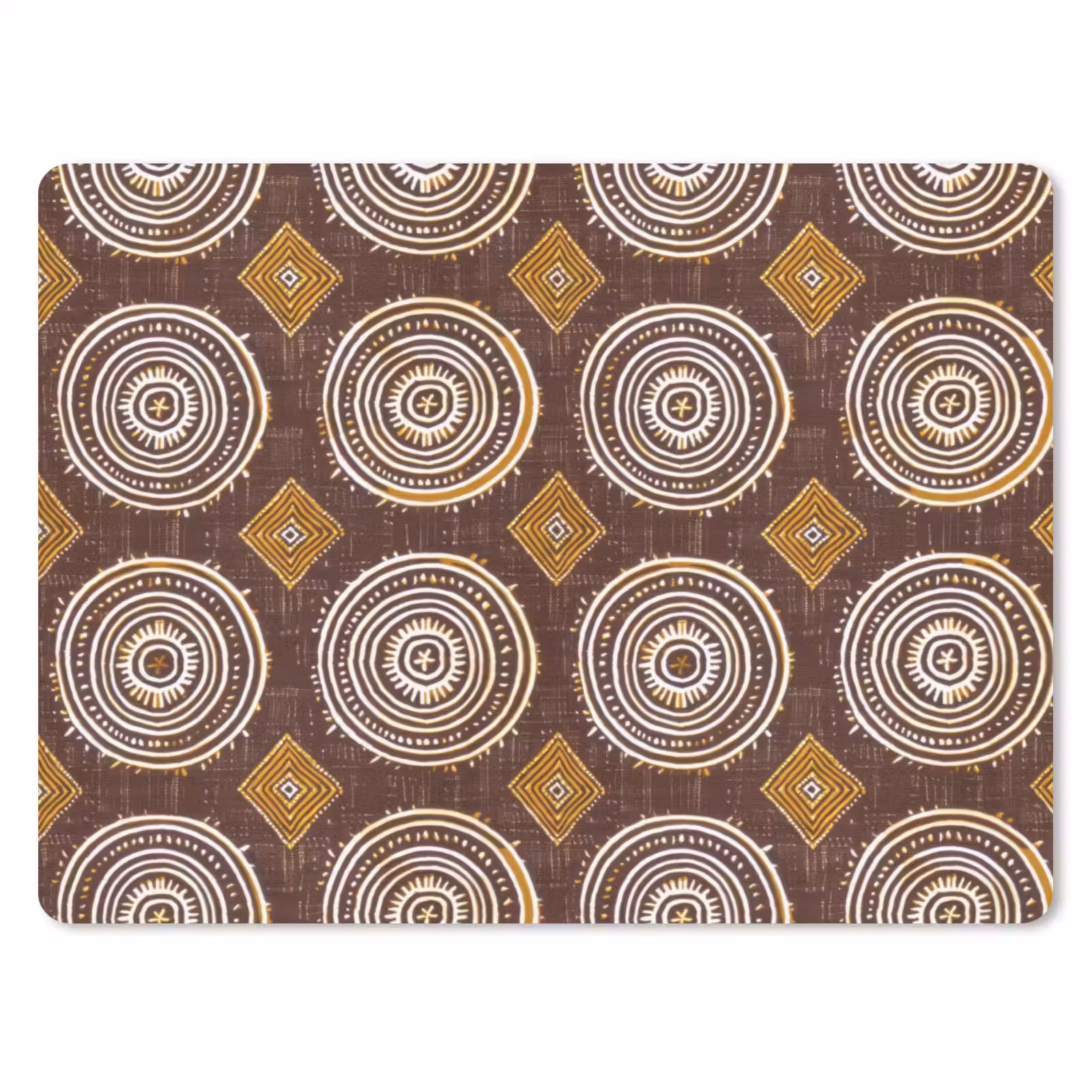 Muismat - Chocoladebruin - Etnisch - Tribaal - Cirkels - Patroon — 1