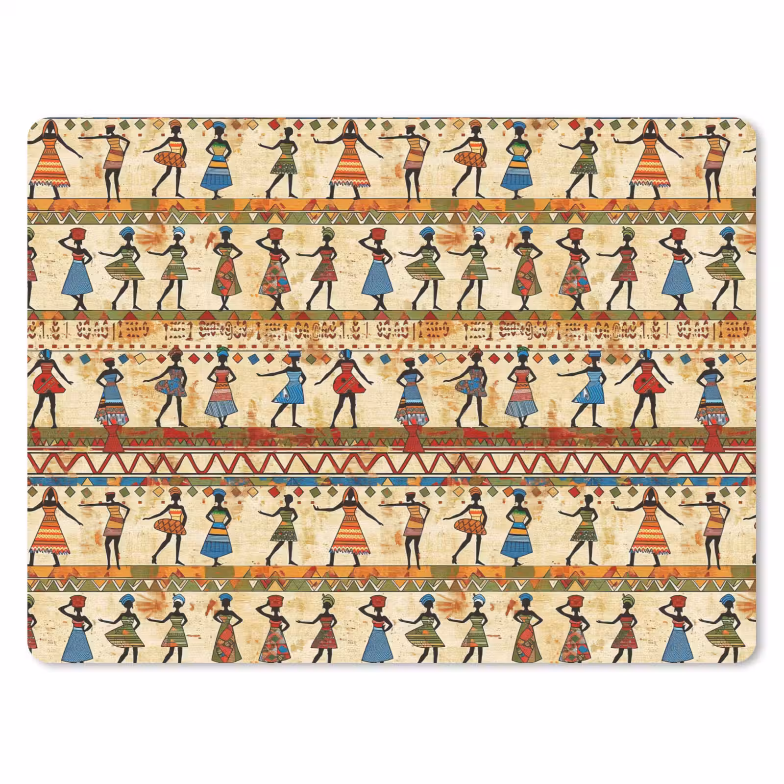 Muismat - Kleurrijk - Afrikaans - Etnisch - Dansende Vrouwen - Patroon — 1