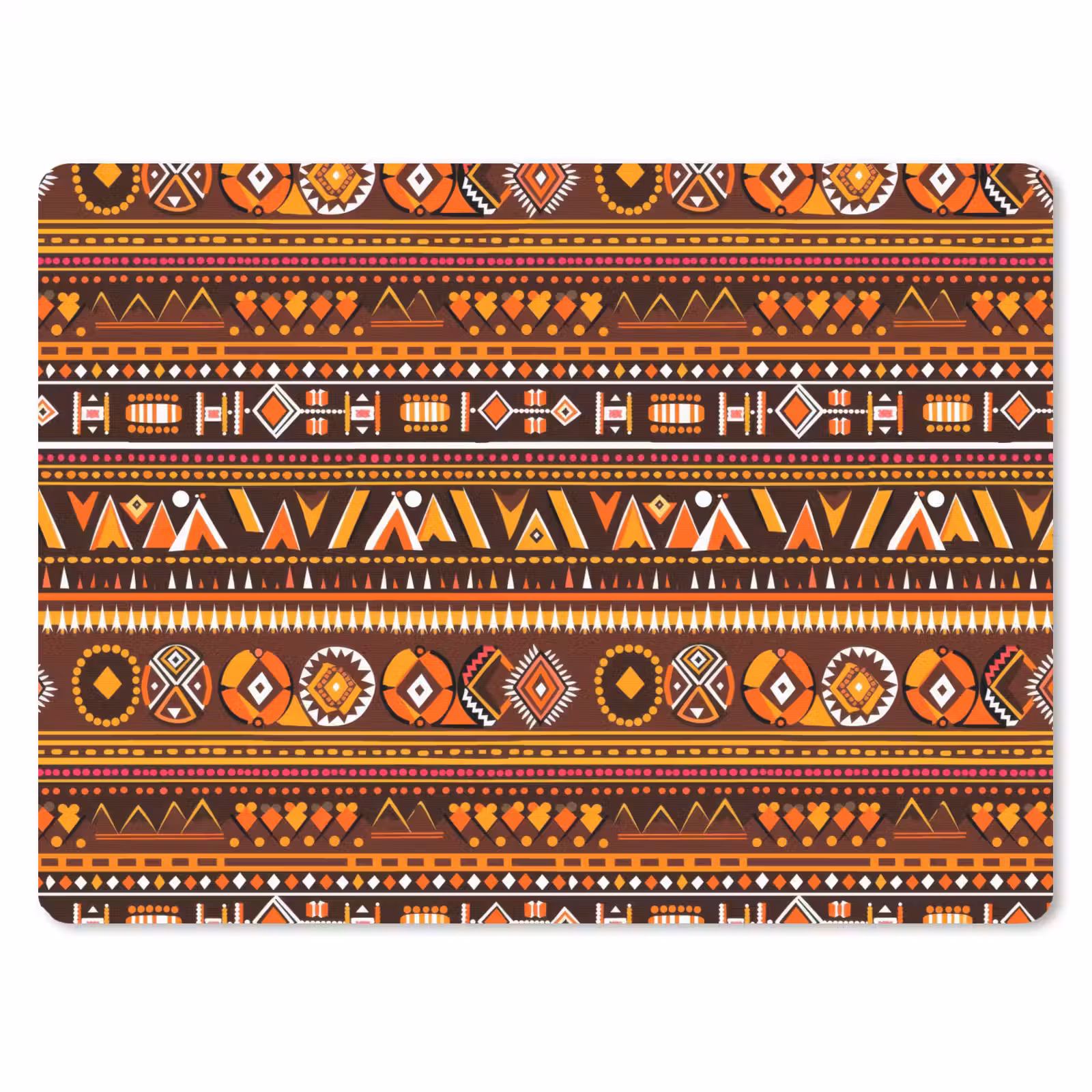 Muismat - Oranje - Etnisch - Tribaal - Geometrisch - Patroon — 1