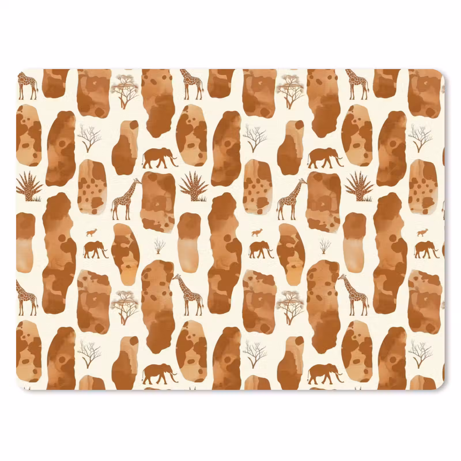 Muismat - Terracotta - Safari - Dieren - Patroon — 1