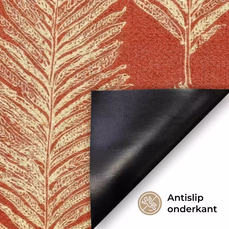 Deurmat - Rood - Botanisch - Varen - Patroon — 6