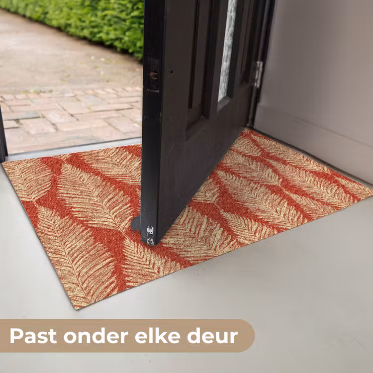 Deurmat - Rood - Botanisch - Varen - Patroon — 7