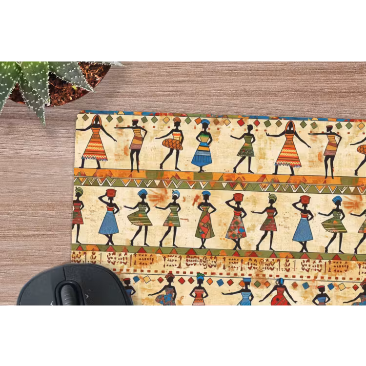 Muismat - Kleurrijk - Afrikaans - Etnisch - Dansende Vrouwen - Patroon — 4