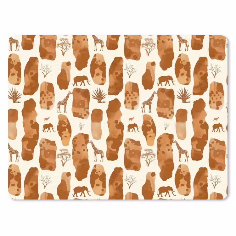 Muismat - Terracotta - Safari - Dieren - Patroon — 1