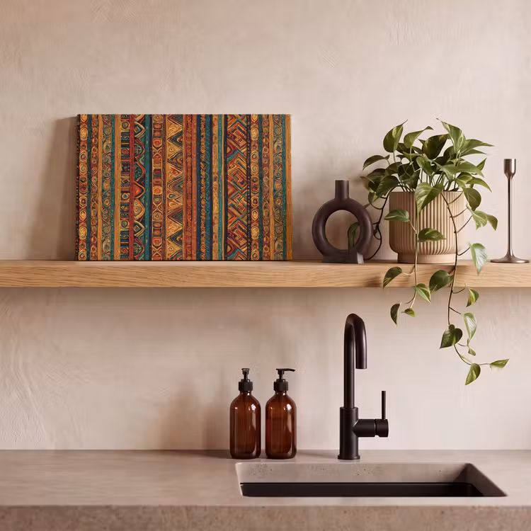 Canvas schilderij - Kleurrijk - Etnisch - Folkloristisch - Patroon — 2