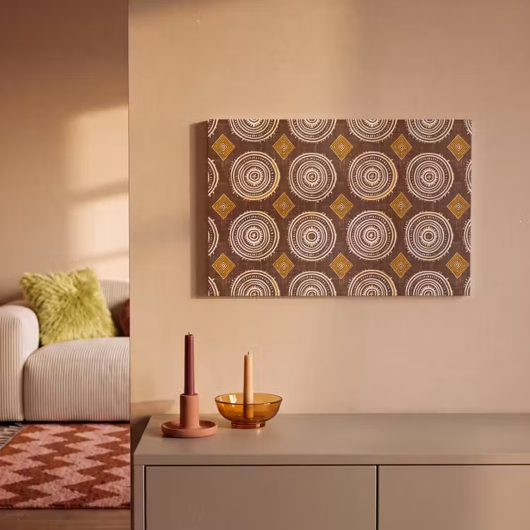 Canvas schilderij - Chocoladebruin - Etnisch - Tribaal - Cirkels - Patroon — 1