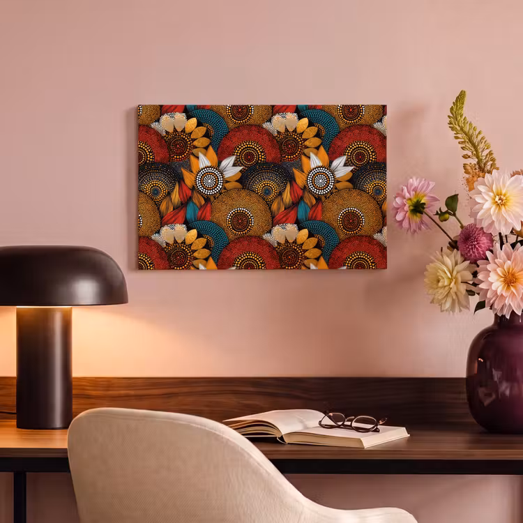 Canvas schilderij - Kleurrijk - Aboriginal - Dot Painting - Botanisch - Patroon — 3