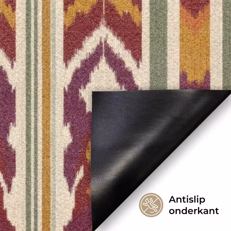 Deurmat - Ikat - Bordeauxrood - Etnisch - Patroon — 6