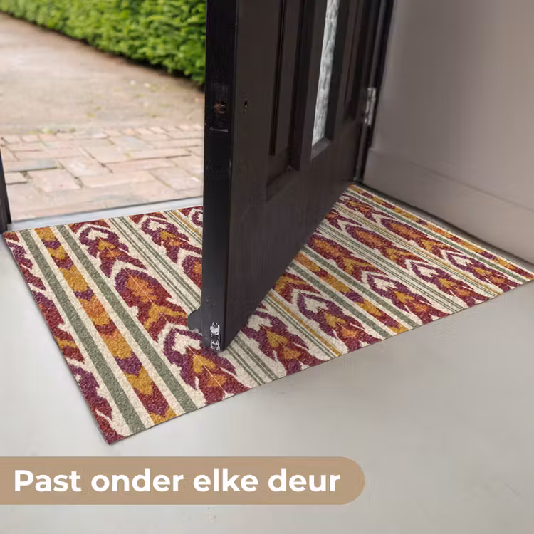 Deurmat - Ikat - Bordeauxrood - Etnisch - Patroon — 7