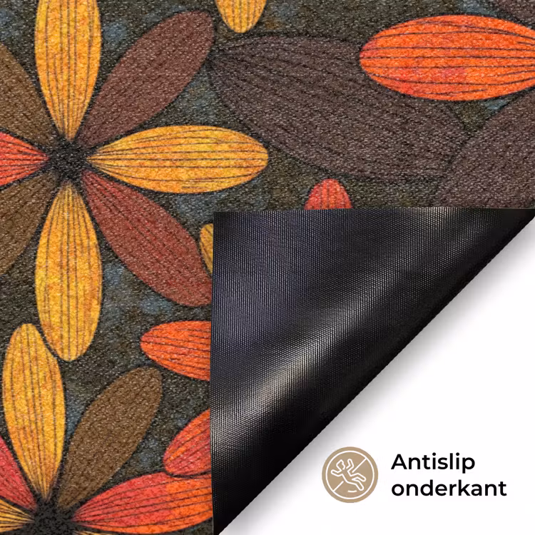 Deurmat - Oranje - Retro - Bloemen - Herfst — 6