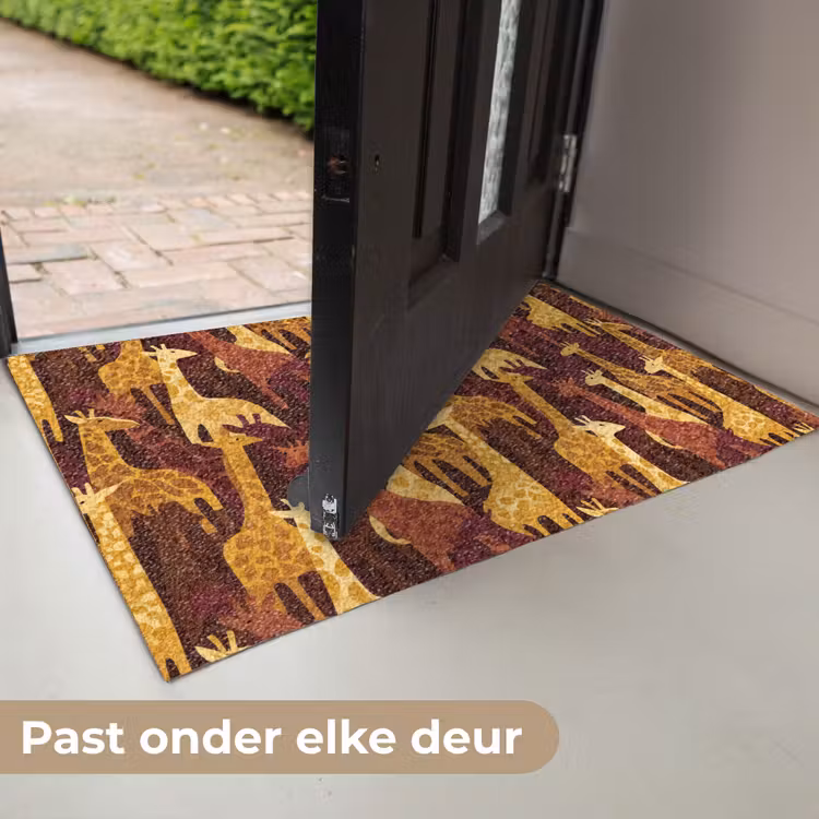 Deurmat - Bruin - Giraffen - Safari - Patroon — 7