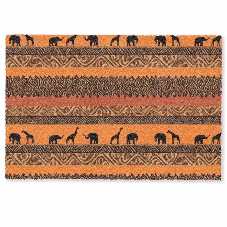 Deurmat - Oranje - Safari - Afrikaans - Dieren - Patroon — 1