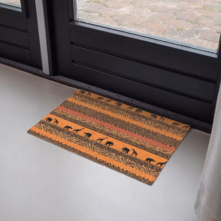 Deurmat - Oranje - Safari - Afrikaans - Dieren - Patroon — 2