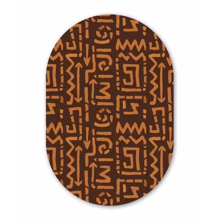 Muurovaal - Chocoladebruin - Etnisch - Tribaal - Symbolen — 3
