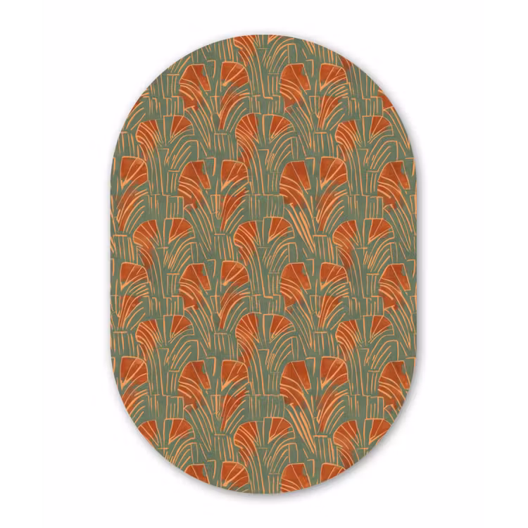 Muurovaal - Groen - Terracotta - Deco - Waaiers — 2