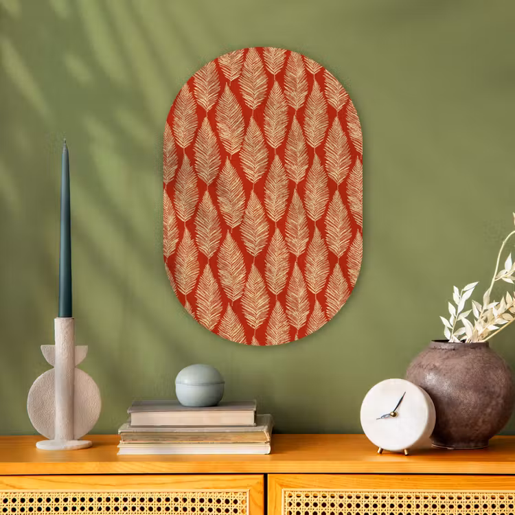Muurovaal - Rood - Botanisch - Varen - Patroon — 2