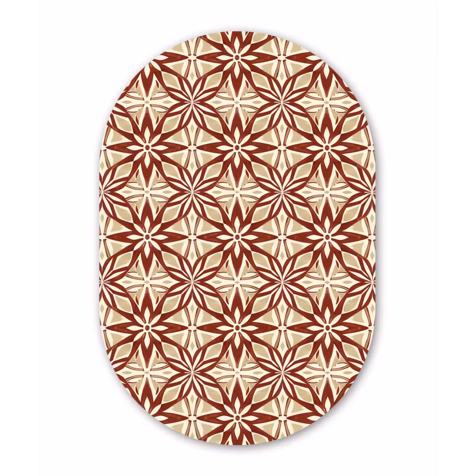 Muurovaal glas - Bordeauxrood - Geometrisch - Tegel - Patroon — 1