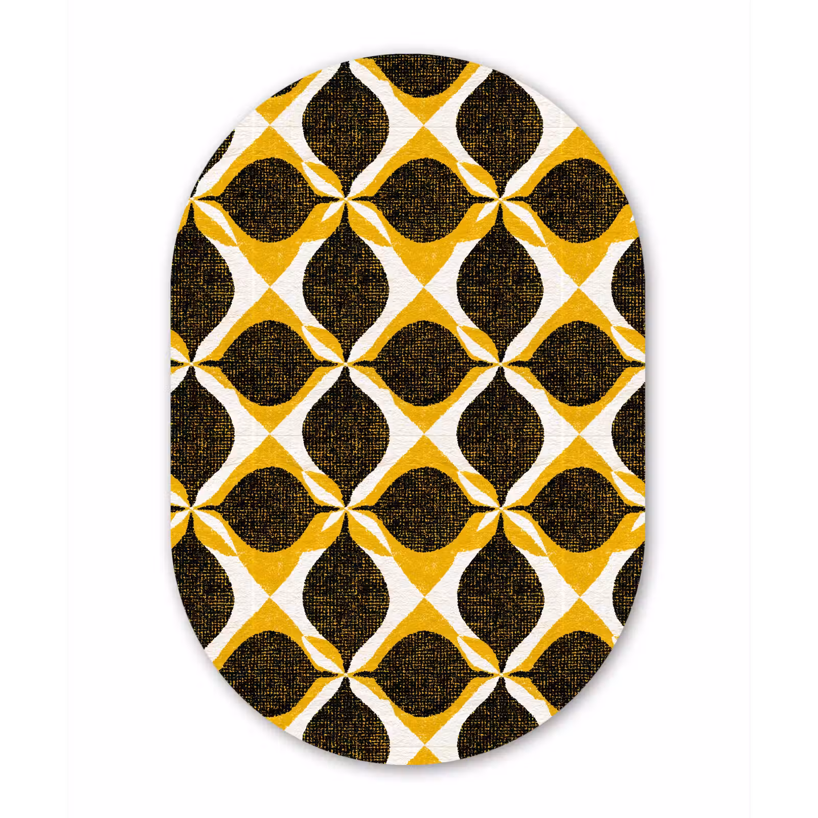 Muurovaal glas - Geel - Zwart - Geometrisch - Retro - Textuur — 1