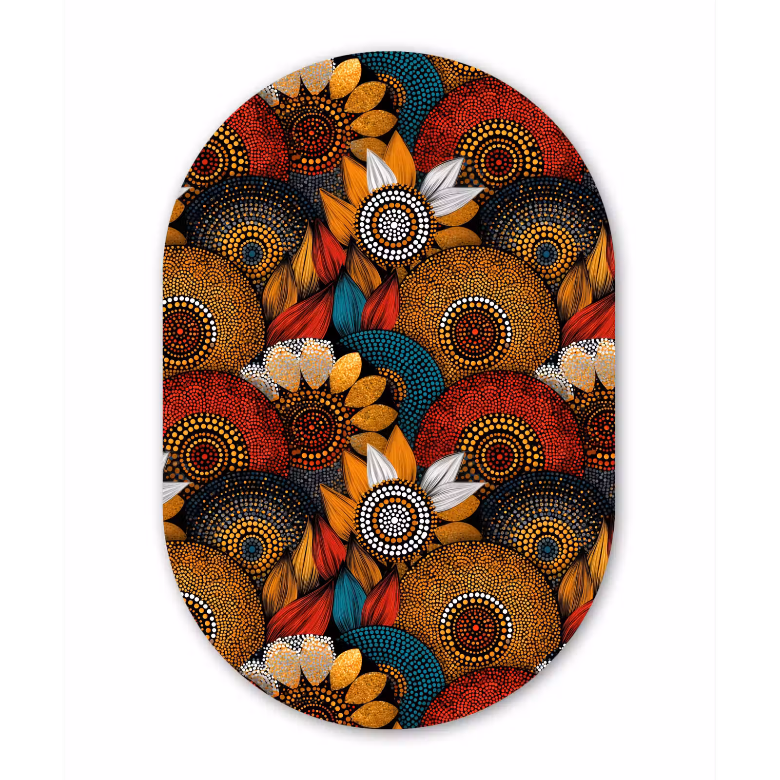 Muurovaal glas - Kleurrijk - Aboriginal - Dot Painting - Botanisch - Patroon — 1