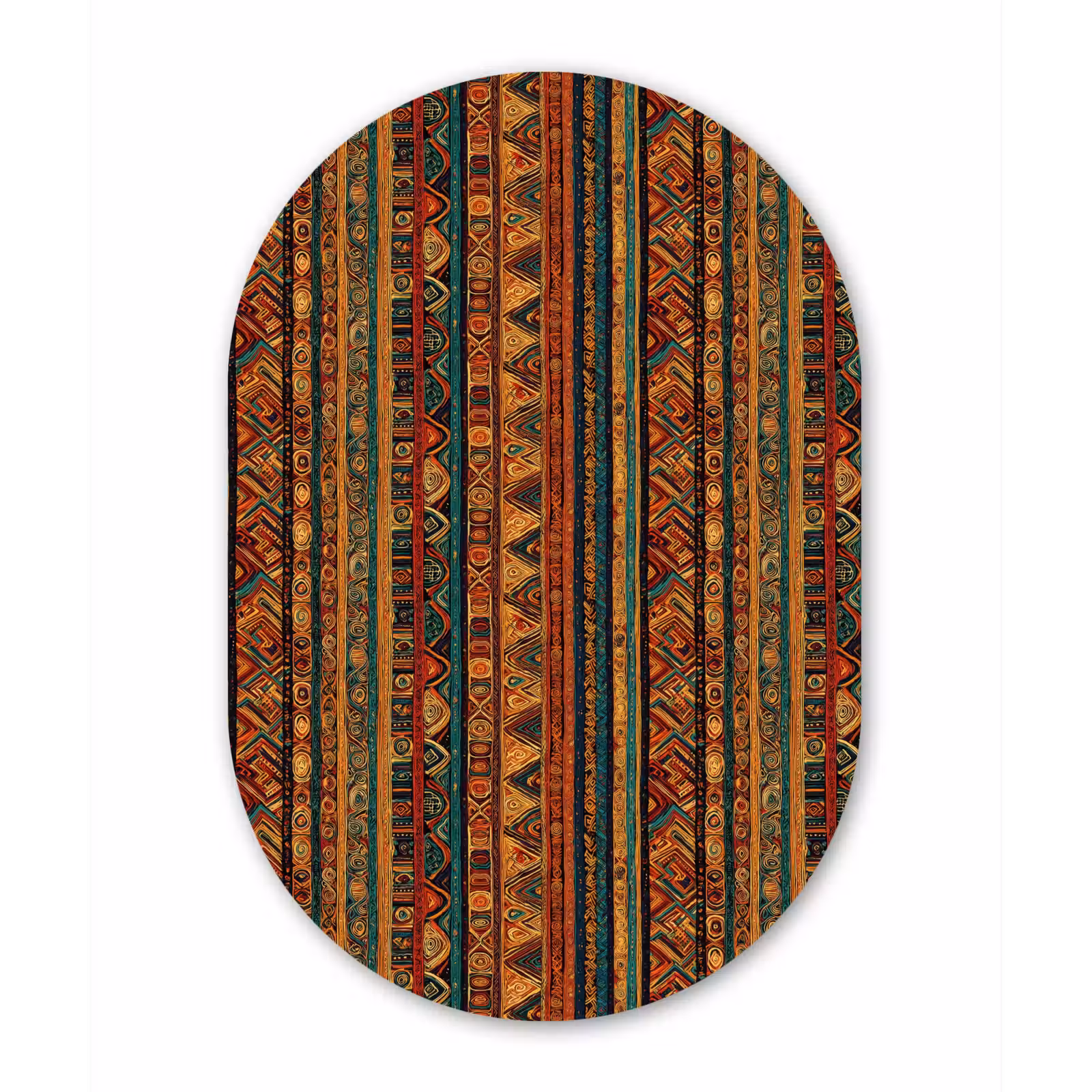 Muurovaal glas - Kleurrijk - Etnisch - Folkloristisch - Patroon — 1