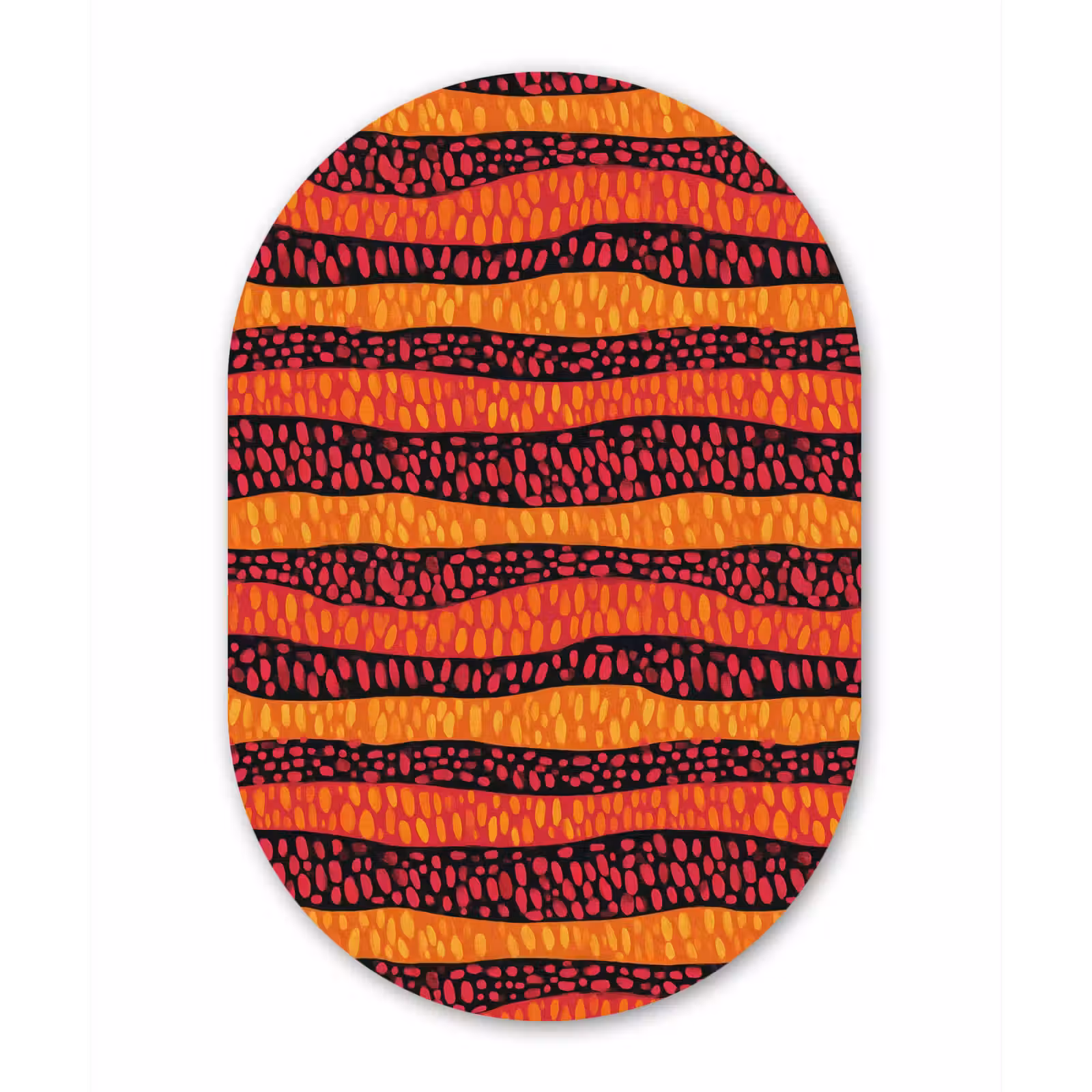 Muurovaal glas - Oranje - Roze - Expressief - Patroon — 1