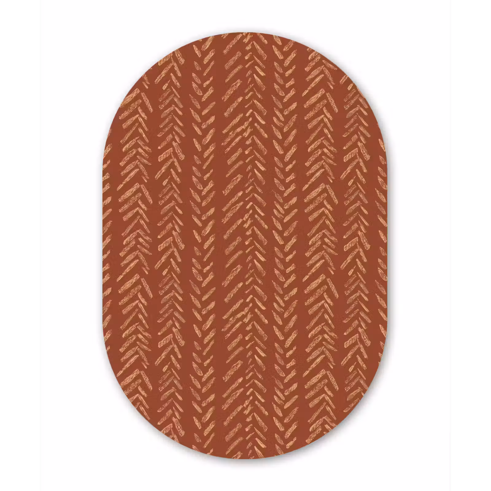 Muurovaal glas - Terracotta - Visgraat - Ambachtelijk - Patroon — 1