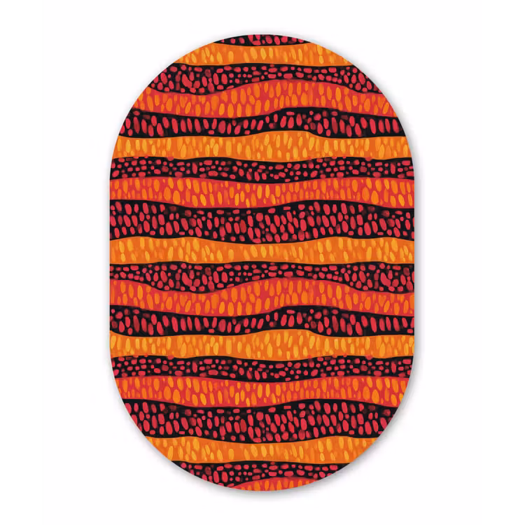 Muurovaal glas - Oranje - Roze - Expressief - Patroon — 1