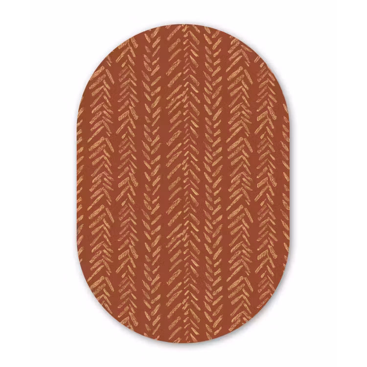 Muurovaal glas - Terracotta - Visgraat - Ambachtelijk - Patroon — 1
