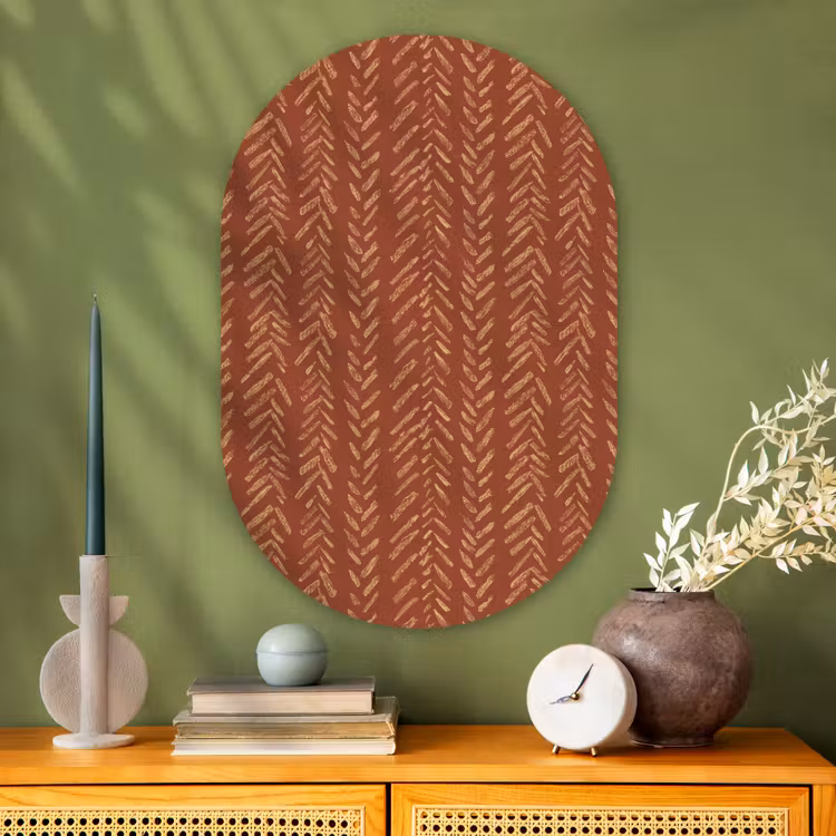 Muurovaal glas - Terracotta - Visgraat - Ambachtelijk - Patroon — 2