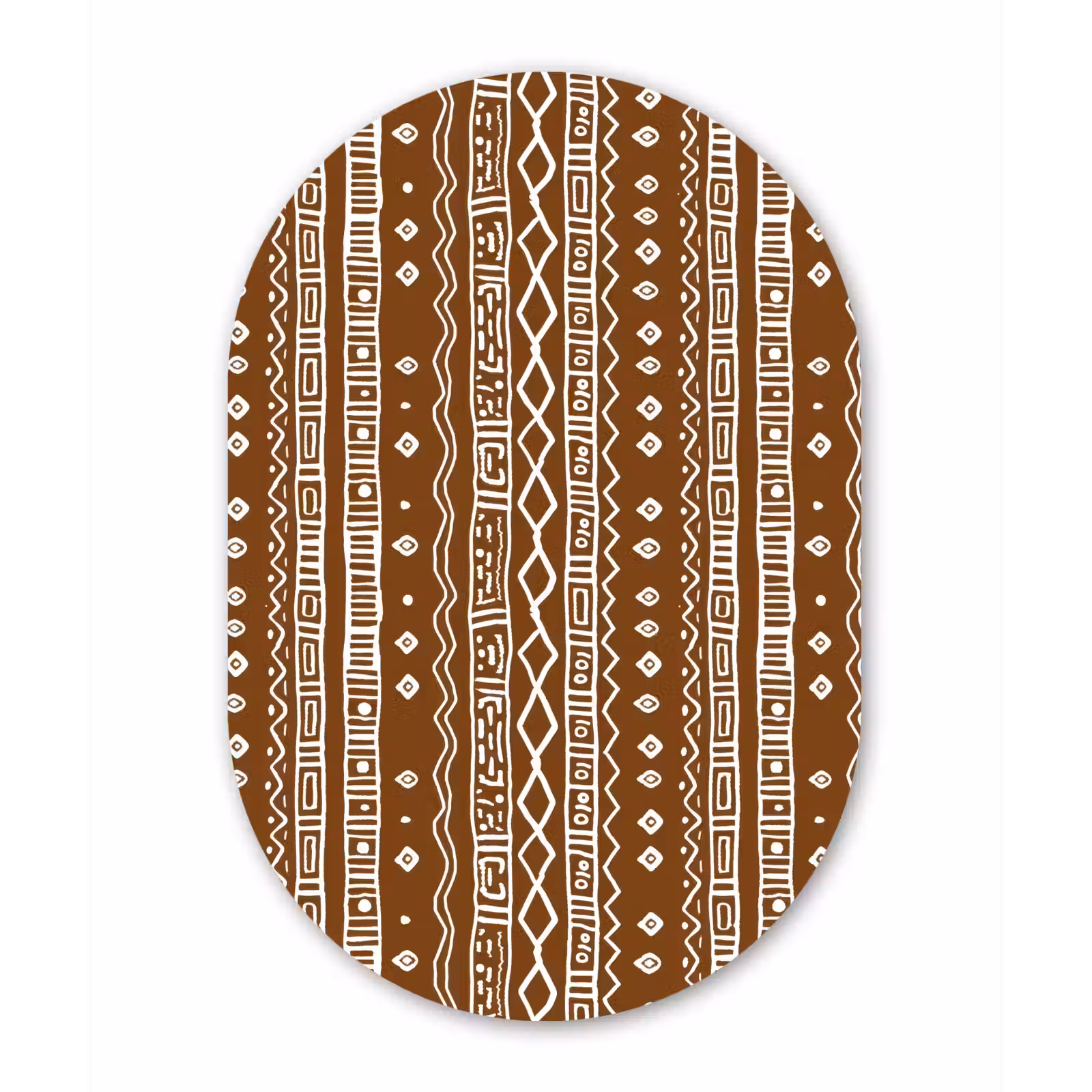 Muurovaal glas - Chocoladebruin - Etnisch - Tribaal - Patroon — 1