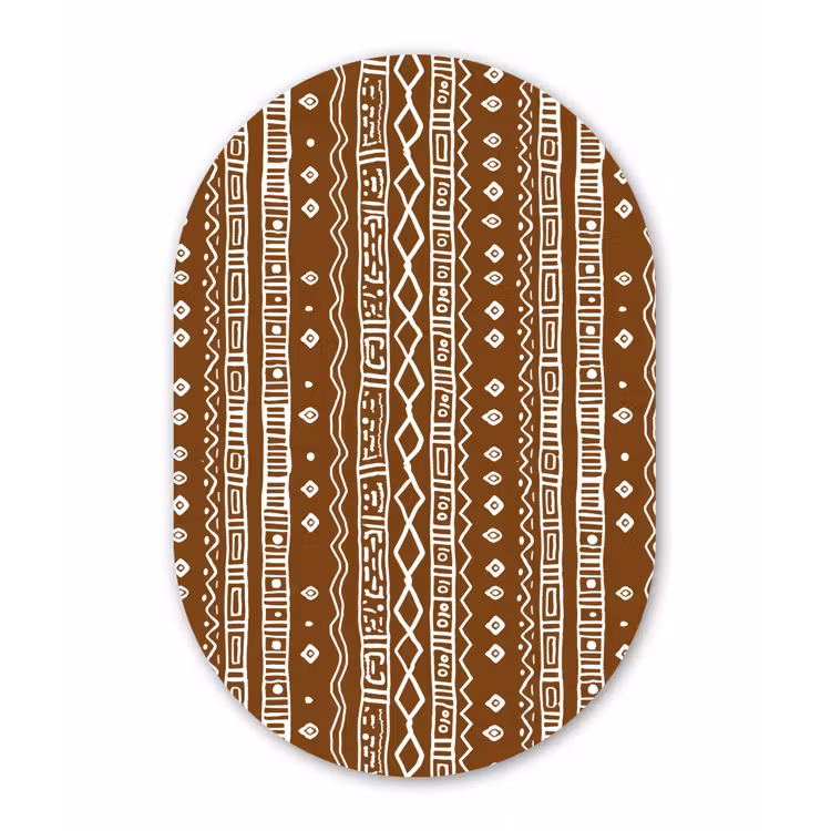 Muurovaal glas - Chocoladebruin - Etnisch - Tribaal - Patroon — 1