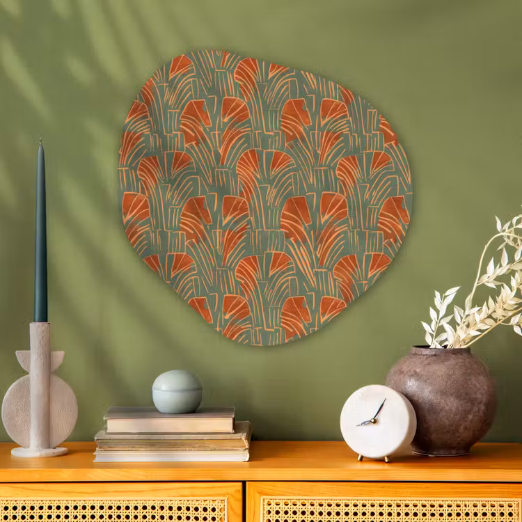 Organisch schilderij glas - Groen - Terracotta - Deco - Waaiers — 2