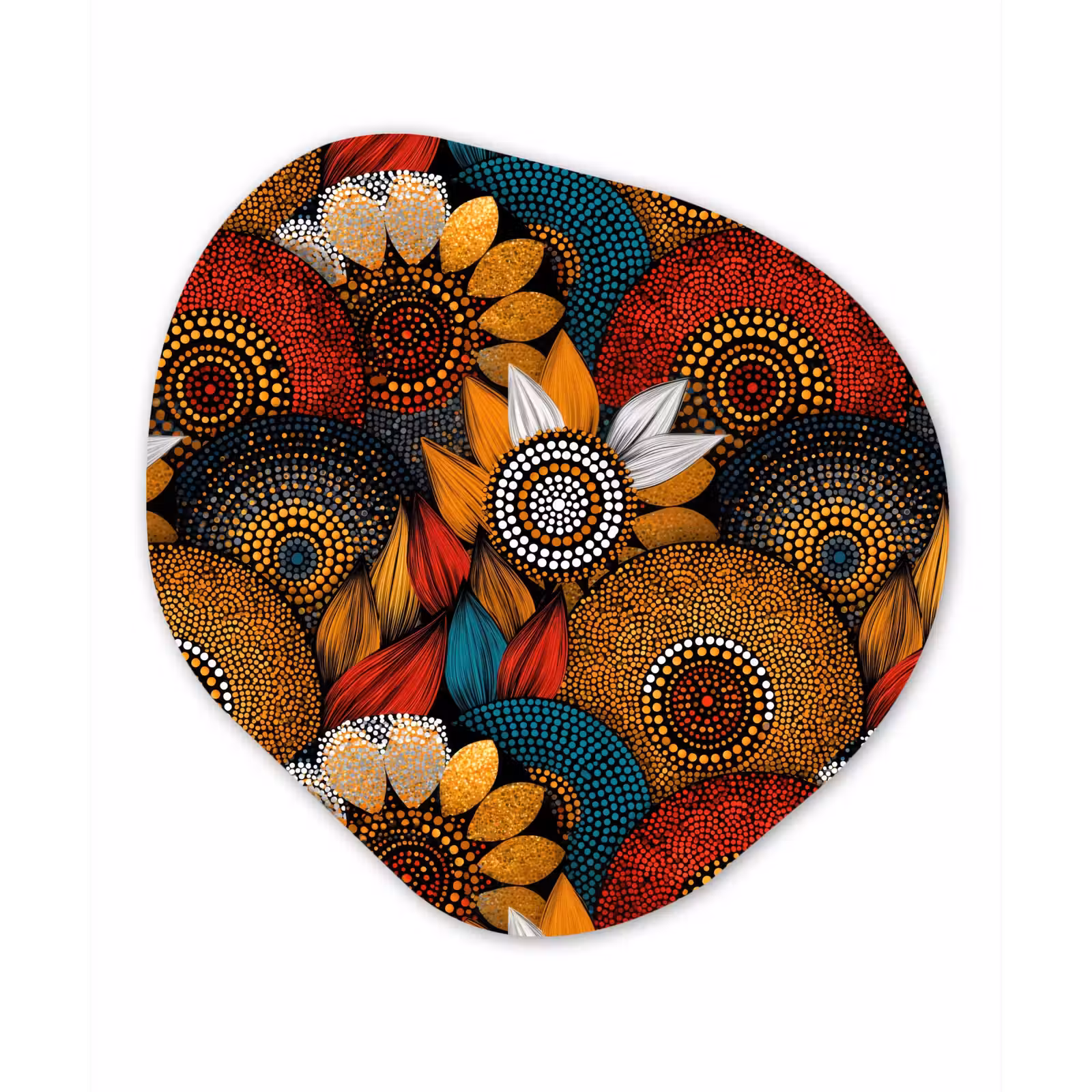 Organisch schilderij glas - Kleurrijk - Aboriginal - Dot Painting - Botanisch - Patroon — 1