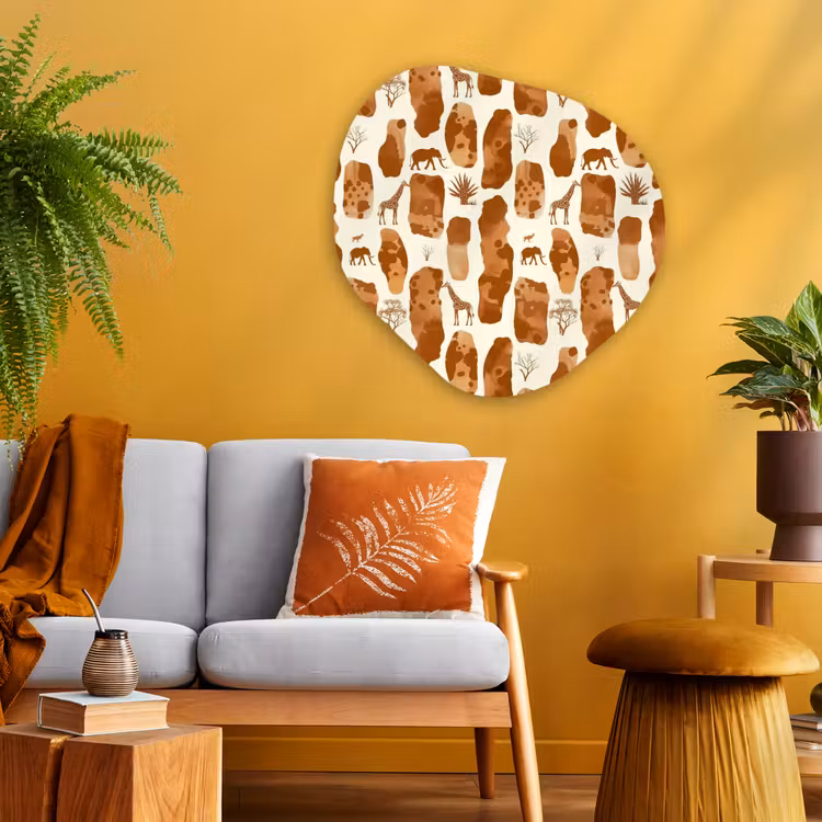 Organisch schilderij glas - Terracotta - Safari - Dieren - Patroon — 3