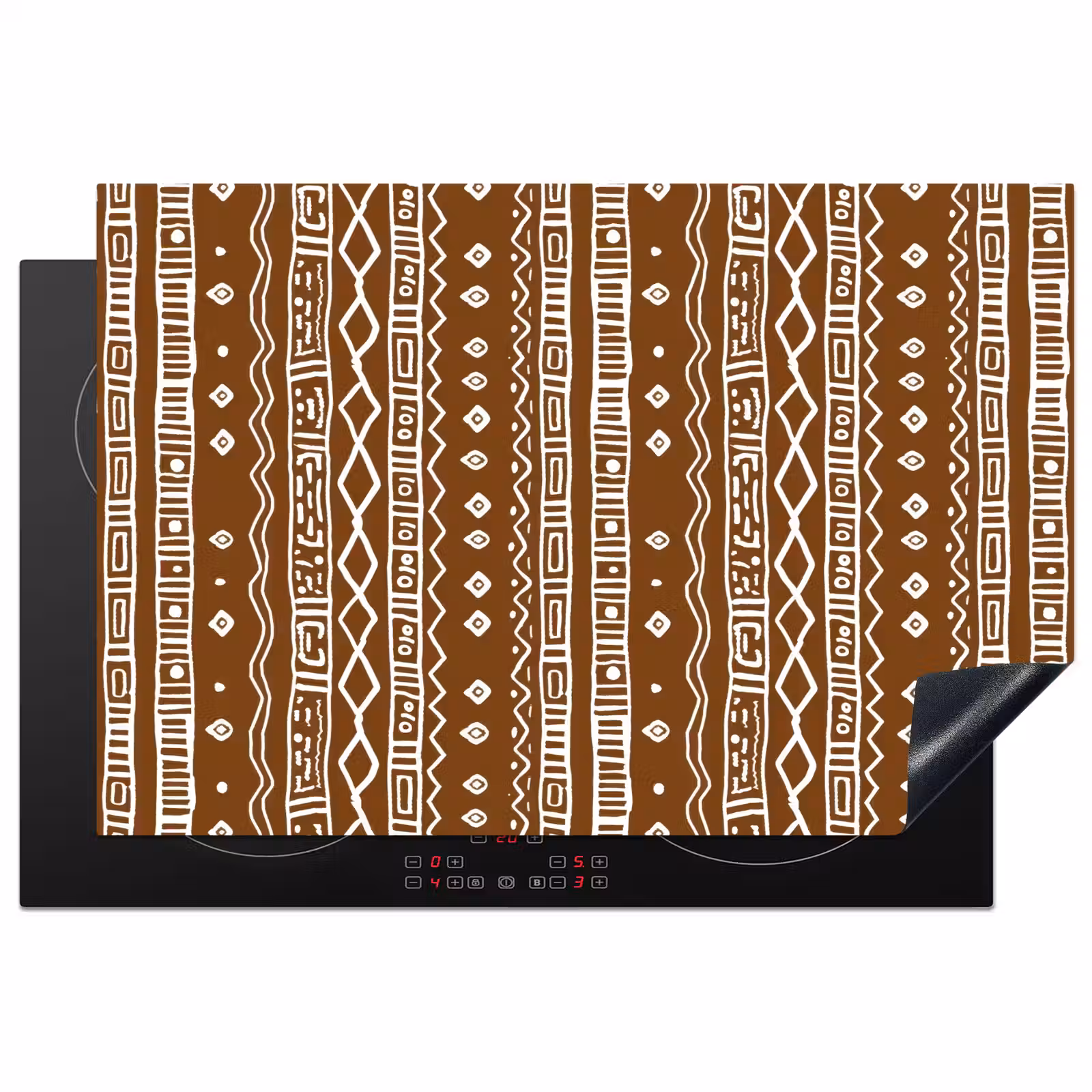 Inductiebeschermer - Chocoladebruin - Etnisch - Tribaal - Patroon — 1