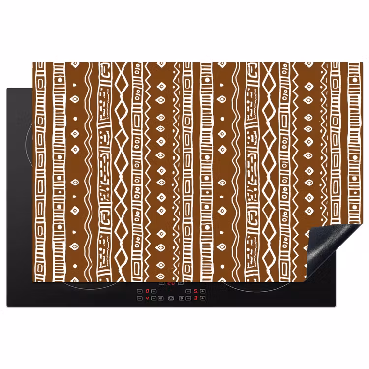 Inductiebeschermer - Chocoladebruin - Etnisch - Tribaal - Patroon — 1
