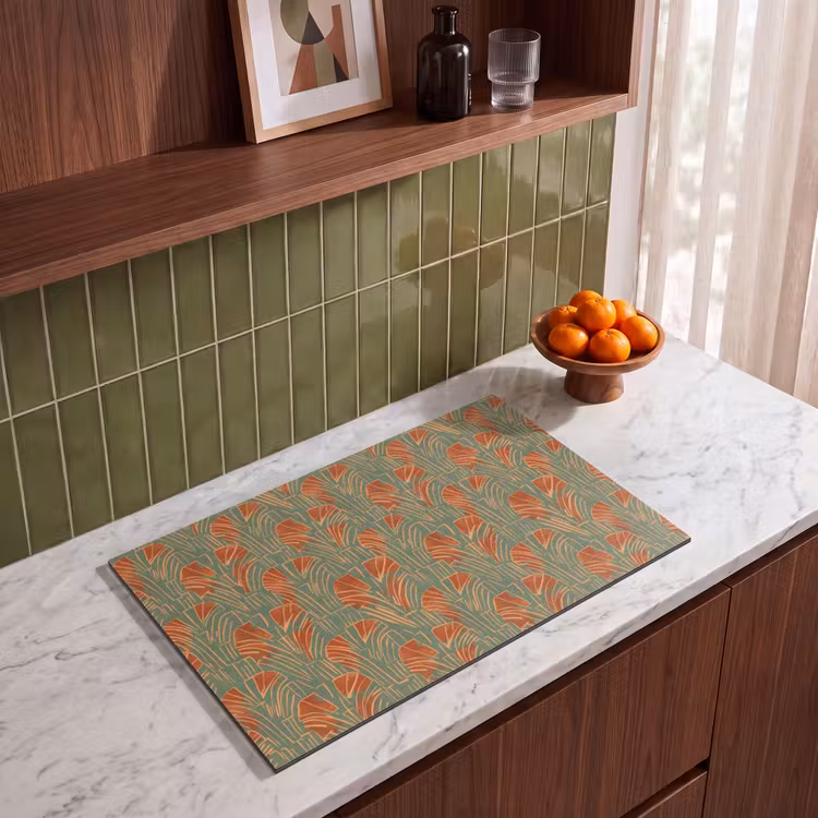 Inductiebeschermer - Groen - Terracotta - Deco - Waaiers — 3