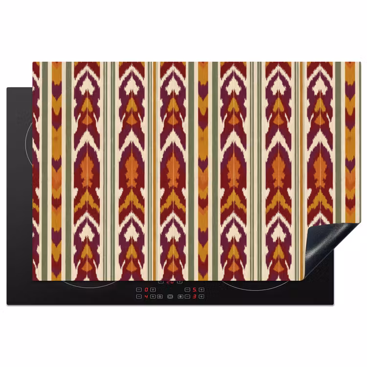 Inductiebeschermer - Ikat - Bordeauxrood - Etnisch - Patroon — 1