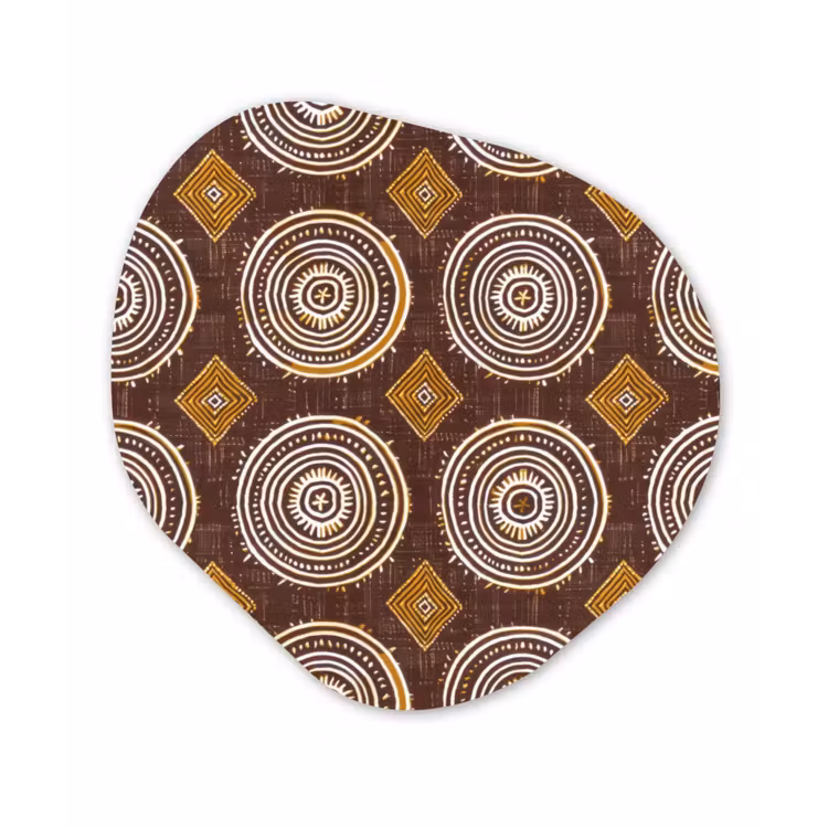 Organisch schilderij glas - Chocoladebruin - Etnisch - Tribaal - Cirkels - Patroon — 1