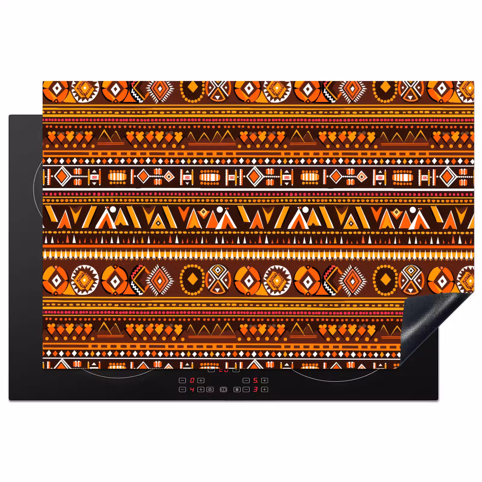 Inductiebeschermer - Oranje - Etnisch - Tribaal - Geometrisch - Patroon — 1