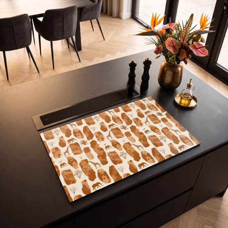 Inductiebeschermer - Terracotta - Safari - Dieren - Patroon — 2