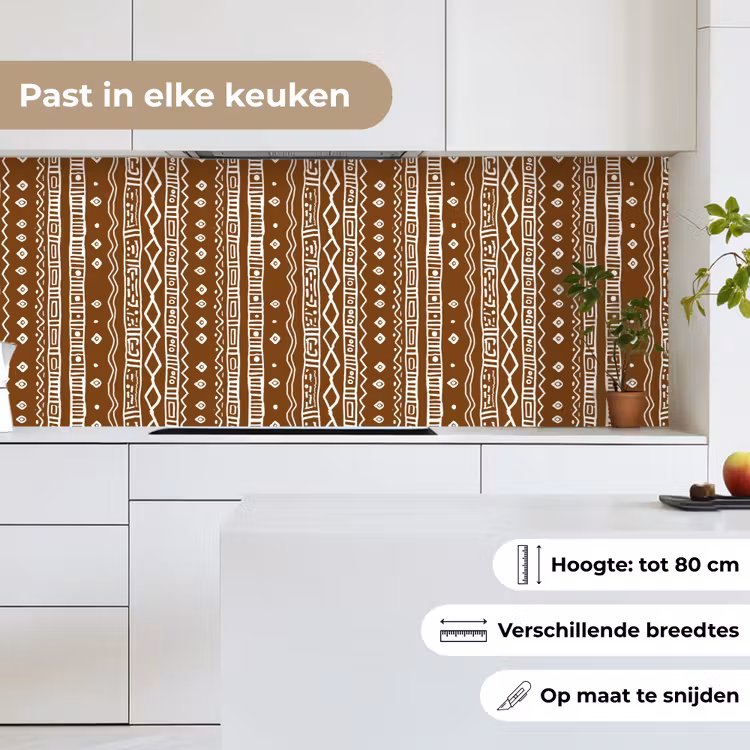Keuken achterwand - Chocoladebruin - Etnisch - Tribaal - Patroon — 7