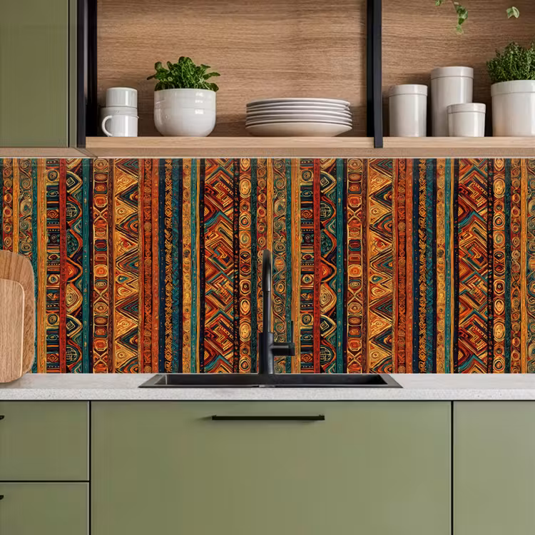 Keuken achterwand - Kleurrijk - Etnisch - Folkloristisch - Patroon — 8