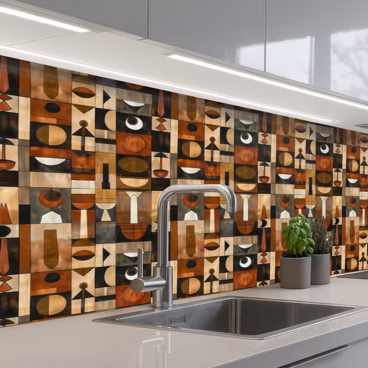 Keuken achterwand - Terracotta - Geometrisch - Mid-Century - Patroon — 2