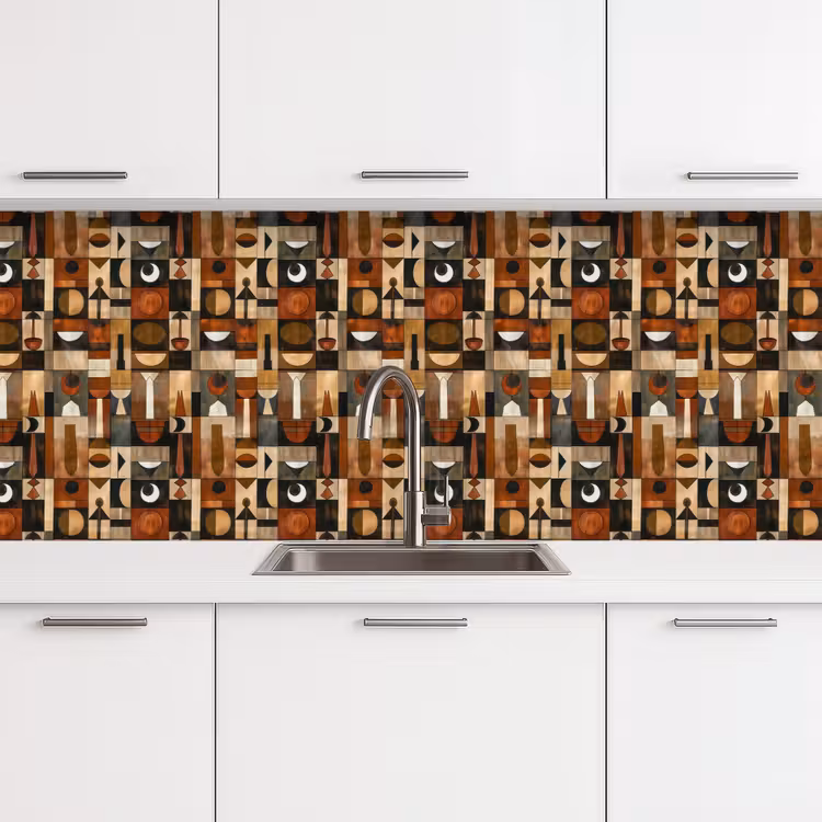 Keuken achterwand - Terracotta - Geometrisch - Mid-Century - Patroon — 4