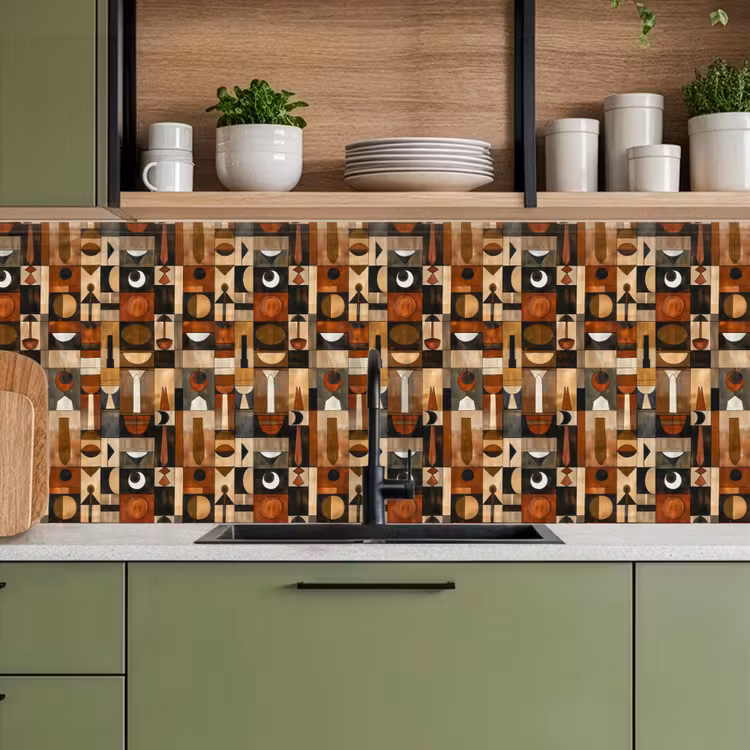 Keuken achterwand - Terracotta - Geometrisch - Mid-Century - Patroon — 8